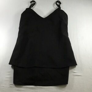 Tobi Strappy Black Party Layered V-Neck Cami‎ Dress Deep V Back Size M